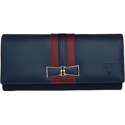 alsu Women's Faux Leather Hand Wallet Clutch Trendy | 6 Card Slots | Phone Pocket | Zipper Pockets| Hand Purse (Blue)-picture-22