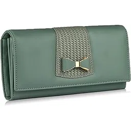 alsu Women's Light Green Hand Wallet Clutch Vegan Leather | 6 Cards Slots| Phone Pocket_irf-004blugrn-picture-31