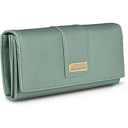 alsu Women's Wallet Hand Purse Clutch Vegan Leather Light Green | Phone Pocket | 6 Card Pocket (shd-006blugrn)-picture-20