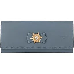 alsu Women's Wallet Hand Purse Clutch Vegan Leather | Phone Pocket | 4 Card Pocket (Light Blue)-picture-18