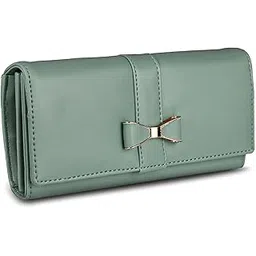 alsu Women's Hand Wallet Purse Clutch | Phone Pocket| Coin Pocket| Credit Card Slots| Zipper Pocket| Office use| Casual use| Faux Leather (Light Green) image 1