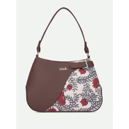 alt by zouk ZOUK Floral Printed Leather Half Moon Handheld Bag-picture-14