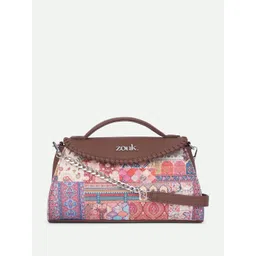 alt by zouk ZOUK Kutch Gamthi Abstract Printed Structured Jute Sling Bag-picture-33