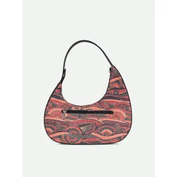 alt by zouk ZOUK Pithora Artistry Printed Half Moon Shoulder Bag image 4