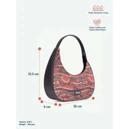 alt by zouk ZOUK Pithora Artistry Printed Half Moon Shoulder Bag image 3