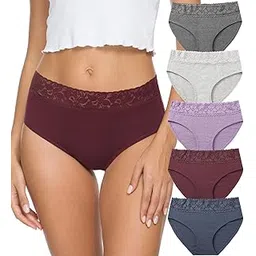 altheanray Womens Underwear Cotton Panties for Women Bikini Underwear Soft Hipster Lace Breathable Ladies Briefs 5 Pack-picture-33