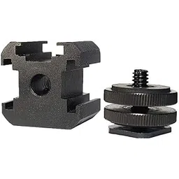 Aluminium Triple Hot Shoe Camera Mount Adapter Video Accessory Triple Shoe Bracket for Led Lights, LED Monitors, Microphones, Audio Recorder & Studio Flash Video Camera-image-5