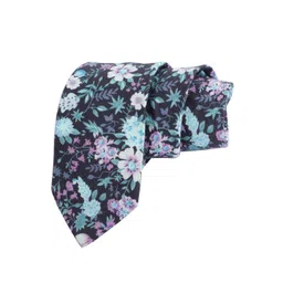 Alvaro Castagnino Men Black & Blue Printed Skinny Tie-picture-20