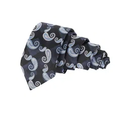 Alvaro Castagnino Men Black & Blue Woven Design Skinny Necktie-picture-33