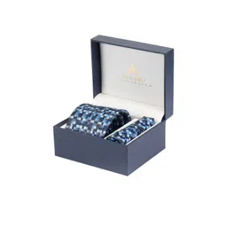 Alvaro Castagnino Men Blue & Black Printed Microfiber Accessory Gift Set-picture-13