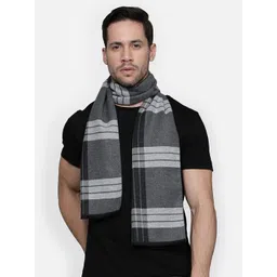 Alvaro Castagnino Men Grey Striped Muffler-picture-29