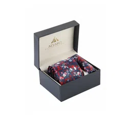 Alvaro Castagnino Men Navy blue & Red Printed Accessory Gift Set-picture-16
