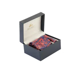 Alvaro Castagnino Men Orange & Blue Paisley Printed Accessory Gift Set-picture-39