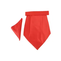 Alvaro Castagnino Men Orange Solid Cravet with Pocket Square-picture-25