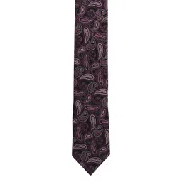 Alvaro Castagnino Men Purple & Black Woven Design Broad Tie-picture-13