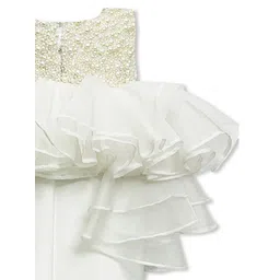 Alyaansh Couture Girls Embellished Self Design Ruffled Fit and Flare Dress image 4