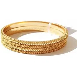 am fancy One Gram Gold Plated Bangle Indian Traditional Gilded Twist Sleek Kada: Specifically for the bangles featuring the twisted, rope-like texture. Set of 2 Pieces-picture-11