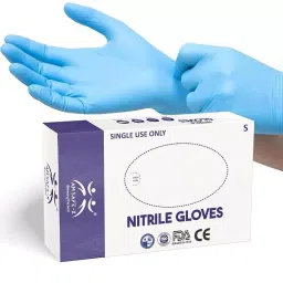 AM SAFE-X Blue Color Small Size Disposable Nitrile Hand Gloves (Pack of 50)-picture-18