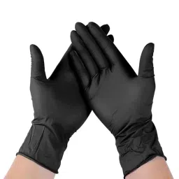 AM SAFE-X Nitrile Black Color Medium Size Disposable Powder Free Hand Gloves (Pack of 80)-picture-24