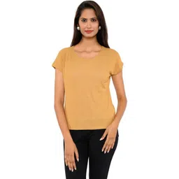 AMADORE Women Synthetic Crepe Solid Tops-image-7