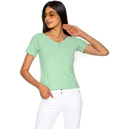 AMADORE Women Synthetic Crepe Solid Tops-image-11