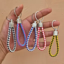 amaira gifts Set of 10 PU Leather Multicolor Keychains for Car, Bike, Home, Bag - Rope Hook Design for Men, Women, Boys, Girls (Multi, Set of 10) image 3