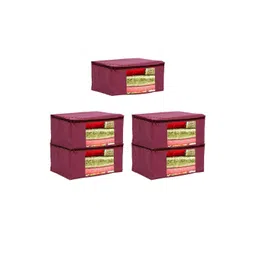 AMAK INC Maroon Fabric Multi-Utility Wardrobe Organisers-picture-35