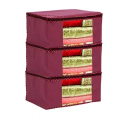 AMAK INC Maroon Fabric Multi-Utility Wardrobe Organisers-picture-11