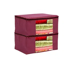 AMAK INC Maroon Fabric Multi-Utility Wardrobe Organisers-picture-12