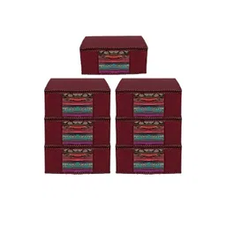 AMAK INC Maroon Fabric Multi-Utility Wardrobe Organisers-picture-17