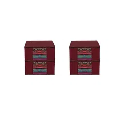 AMAK INC Maroon Fabric Multi-Utility Wardrobe Organisers-picture-36