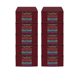 AMAK INC Maroon Fabric Multi-Utility Wardrobe Organisers-picture-21
