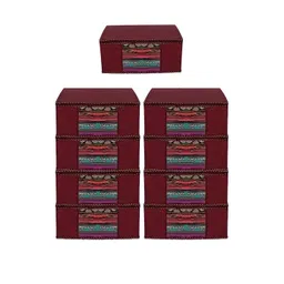 AMAK INC Maroon Fabric Multi-Utility Wardrobe Organisers-picture-23