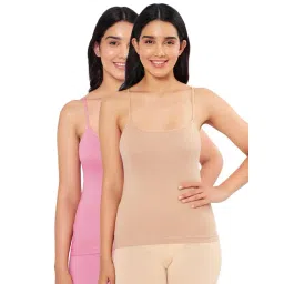 Amante Beige & Pink Cotton Camisoles - Pack Of 2-picture-34