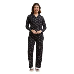 Amante Black Cotton Printed Nightsuit-picture-33