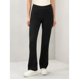 Amante Black Flared Fit Solid Track Pants-picture-12