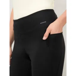 Amante Black Flared Fit Solid Track Pants image 4