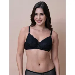 Amante Black Polyamide Solid Full Coverage Bra-picture-14