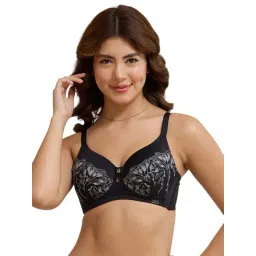 Amante Black Self Pattern Bra-picture-27