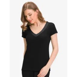 Amante Black V Neck Top-picture-18
