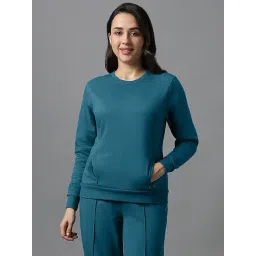 Amante Blue Cotton Sports Sweatshirt-picture-42