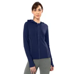 Amante Blue Hooded Sports Jacket-picture-16