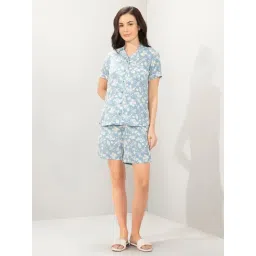 Amante Blue Relaxed Fit Printed Shirt And Shorts-picture-14