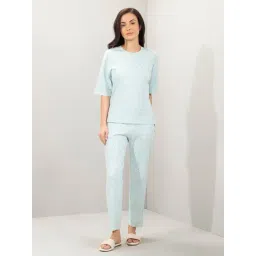 Amante Blue Relaxed Fit Printed T-Shirt, Pyjamas-picture-25