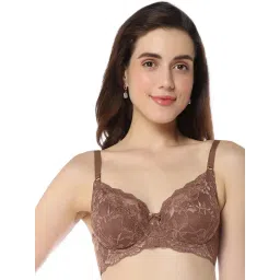 Amante Brown Lace Work T-Shirt Bra-picture-37
