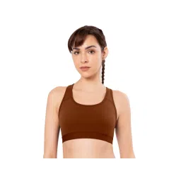 Amante Brown Non Padded Non-wired Full Coverage Medium Impact Energize Active Sports Bra-picture-40