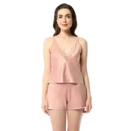 Amante Pink Lace Work Camisole-picture-35