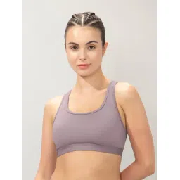 Amante Purple Regular Fit Solid Half Coverage Bra-image-14