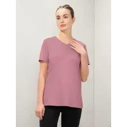 Amante Purple Relaxed Fit Solid T-Shirt-picture-31