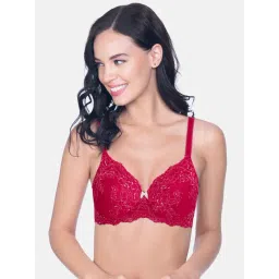 Amante Red Non Wired Padded Full Coverage Bra-picture-48
